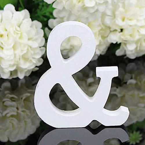 takestop® - Letras del Alfabeto de Madera Blanca de 11 cm de Altura para decoración de Bodas o cumpleaños