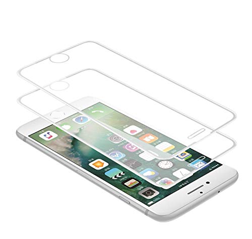 Techkun - Protector de pantalla de cristal templado para iPhone 6/6S/7/8 (2 unidades), color blanco