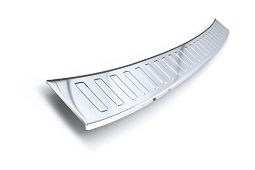 teileplus24 AL127 Protección del Borde de Carga de Aluminio Macizo técnico con Relieve en 3D y Reborde, Ajuste específico del vehículo, Montaje Sencillo, Color:Plata