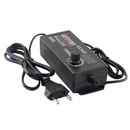 Teng Hong hui 3-12V 5A Ajustable Adaptador de Corriente Adaptador de Corriente Ajustable para DC Variable tensión de alimentación con Cable, Enchufe de la UE