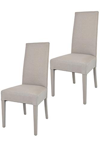 Tommychairs - Set 2 sillas Chiara para Cocina, Comedor, Bar y Restaurante, solida Estructura en Madera de Haya y Asiento tapizado en Tejido Color Gamuza