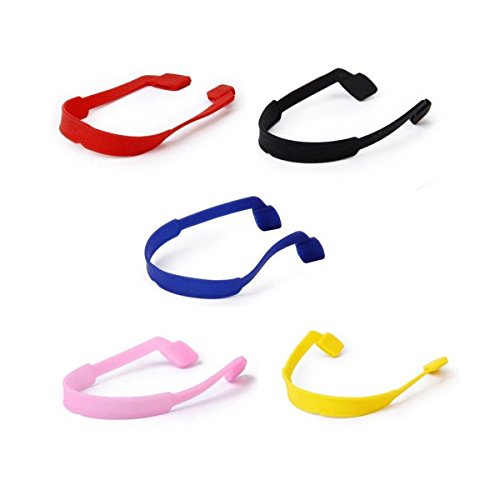 TOOGOO(R) 5pcs Cordas Cadenas de Gafas de sol Soporte de Gafas en Silicona por Ninos - 5 diferentes colores
