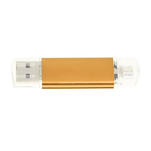 TOOGOO(R) Memoria 32GB USB Unidad OTG + mini USB Unidad de flash para ordenador portatl Oro