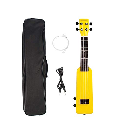 Ukelele Okoume - Ukelele eléctrico de madera maciza (tamaño: talla única; color: amarillo)