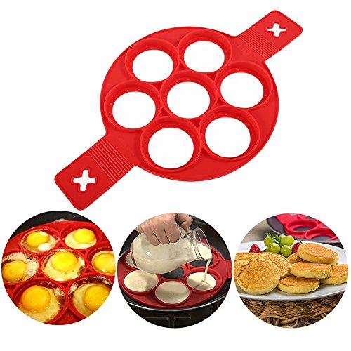 Upgrade Pancake Ring Fried Egg Molds Reusable Nonstick Silicone Mold to Make Pancakes Egg Ring Quickly