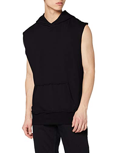 Urban Classics Open Edge Sleeveless Hoody Sudadera con Capucha, Negro (Black 7), L para Hombre