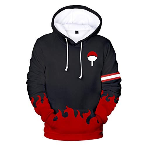 VERROL Sudadera con Capucha Naruto para Niños Japonés Anime con Impresión 3D Casual Manga Larga Pullover, Sudadera Kakashi Hokage Uzumaki Naruto Cosplay Ropa Streetwear Hoodie con Bolsillo