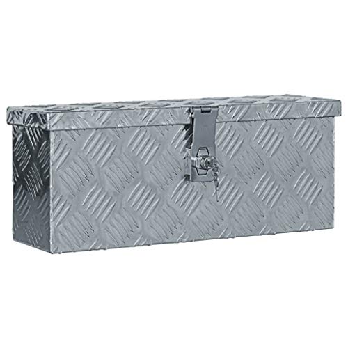 vidaXL Caja de Aluminio 48,5x14x20 cm Plateada Herramientas Taller Bricolaje