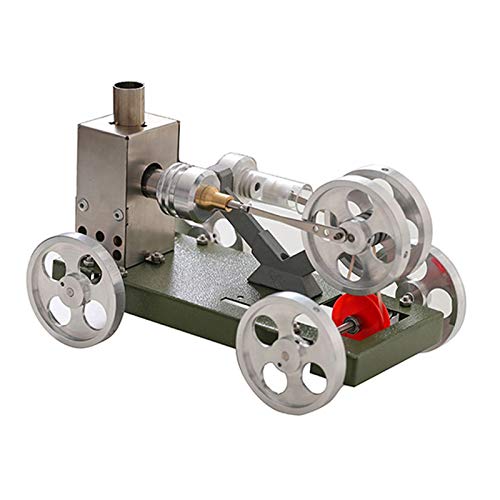 WanuigH Motor Stirling Stirling Motor Miniatura Modelo Modelo Steam Power Technology Power Scientific Power Experimental Juguete Modelo Coche Juguetes de Física (Color : Silver, Size : One Size)