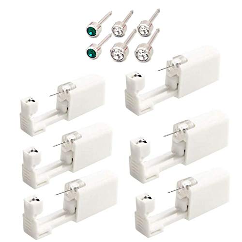 wanzhaofeng Ear Piercing Gun-6 Herramienta de Dispositivo de Pistola de autoperforación de Seguridad para niñas y Hombres Pistola de perforación de Orejas sin Dolor