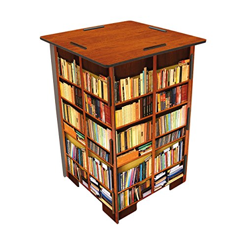 Werkhaus SH8244 Photohocker Motiv Bücherregal Taburete, Madera, carbón, 29.5 x 29.5 x 42 cm