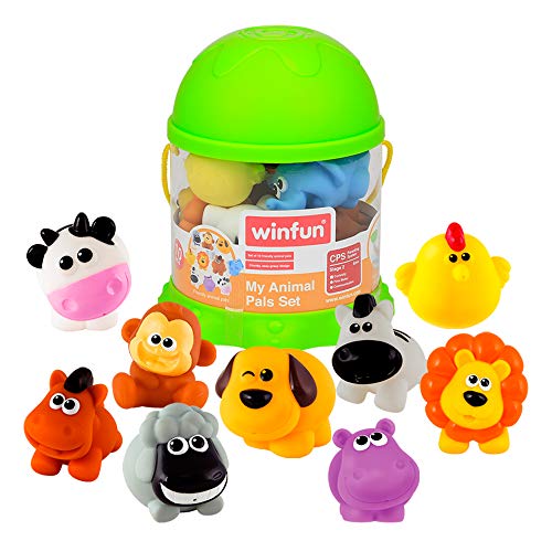 winfun Juego 10 animalitos terrestres de goma para el baño (44742)