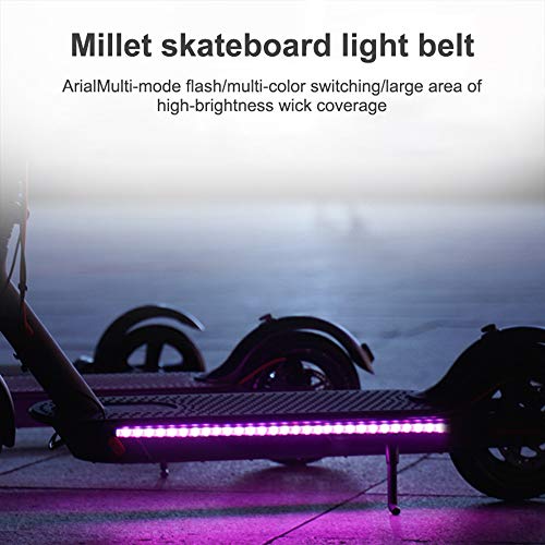 Wovatech Luces de Tira LED para Scooter eléctrico - Luz Decorativa de Seguridad Plegable Impermeable para Xiaomi M365 - Lámpara de marquesinas de Ciclismo de Noche Colorida iluminada