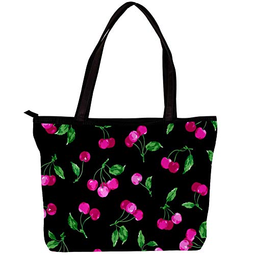 Xingruyun Bolsos totes para mujer Fondo de cereza Bolsas de Hombro Grande Bolso de Mano Para Viajes/Escuela/Trabajo/Compras/Citas 30x10.5x39cm