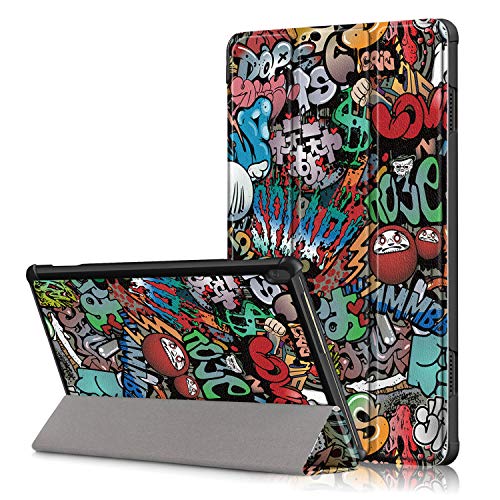 Xuanbeier Ultra Delgado Funda Compatible con Lenovo M10 10.1 Pulgadas(TB-X505F TB-X505L TB-X505X TB-X605F TB-X605L TB-X605M),Graffiti