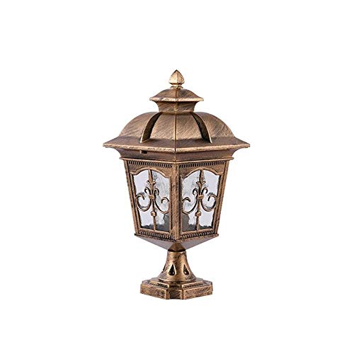 XXINY 35CM de estilo europeo Columna Faros Valla exterior Puerta Pilar de la lámpara a prueba de agua al aire libre Villa Jardín Patio de la lámpara del paisaje Lámparas poste del porche Patio Pilar F