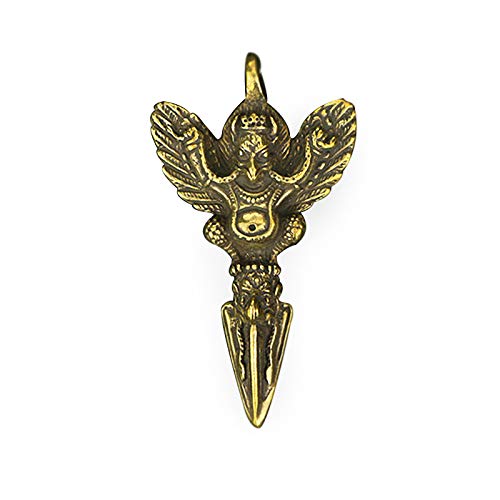 YGAKX Latón Macizo Puro Dapeng Golden Wing Bird Guardian Vajra y Colgante de mortero mágico Colgante para Jugar Llavero de Bronce Antiguo