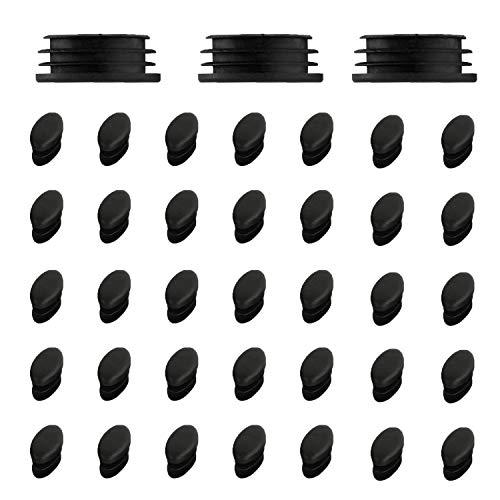 YouU 38 piezas de plástico para oficina, silla ovalada, pata, cubierta de pie, tubo, inserto 28 x 14 mm, negro