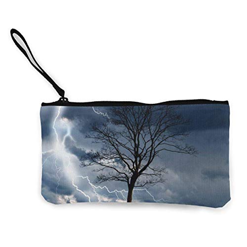 Yuanmeiju Cartera Unisex del Monedero de la Lona de la Cremallera del árbol, Bolso del Maquillaje