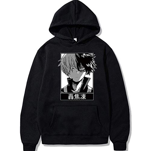 YZJYB 3D Gráfico Impresion My Hero Academia Suelto Sudadera Capucha Disfraz para Hombre Mujer, Sweatshirts con Grande Bolsillos, Anime Todoroki Shoto,X~Small