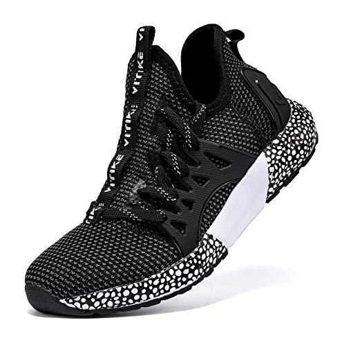 Zapatillas de deporte para niños y niñas, para exteriores, transpirables, ligeras, unisex, color Negro, talla 33 EU