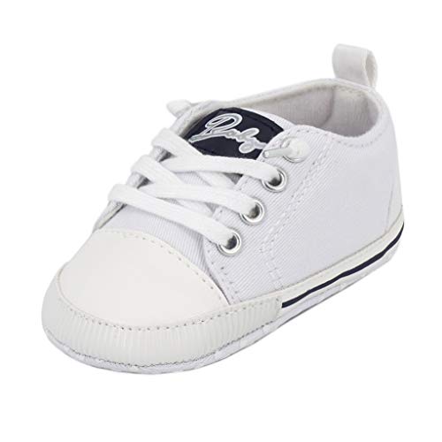 Zapatos para bebé Auxma La Zapatilla de Deporte Antideslizante del Zapato de Lona de la Zapatilla de Deporte para 3-6 6-12 12-18 M (6-12 M, Blanco)