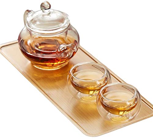 ZHIFENCAO Tetera de Cristal Tetera Taza Tetera de Cristal con Filtro Tetera de té de Pu'er del Conjunto Inicio Tetera de Kungfu Engrosamiento Resistente al Calor (Size : 1 Pot 2 Cups 1 Tea Tray)