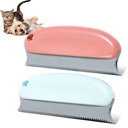 2 Piezas Quitapelos Mascotas, Cepillo Removedor de Pelo para Mascotas, Pet Hair Remover Deshedding Tool, Peine Profesional Removedor de Pelusa para Sofá, Muebles, Alfombra, Ropa, Mantas, Coche, Cama