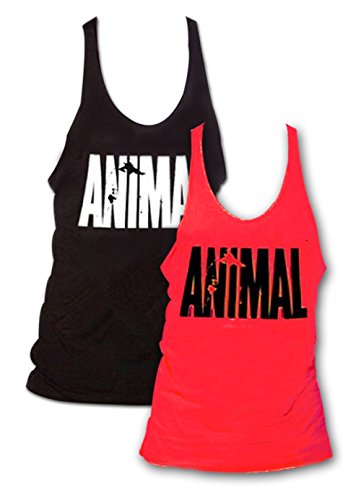 2 unidades para hombre Animal Carta Impresión Muscle Gym Stringer Tank Top para culturismo