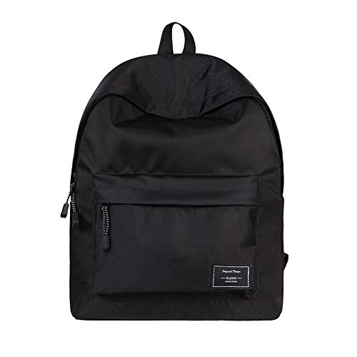 2019 Unisex Mochila Escolar, WAWJ Store Lona Mochilas Casual Bolsa de Viaje Mujer Juvenil Mochila para Ordenadores Portátiles de 14 Pulgada (Negro)