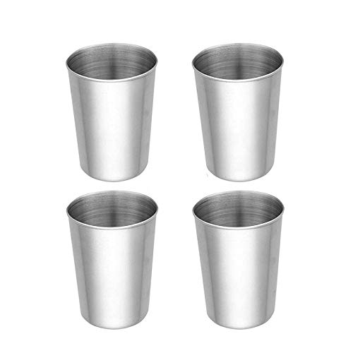 350ml Taza de Acero Inoxidable apilables Vasos de Acero de Grado alimenticio Tazas térmicas Vaso para Cerveza de Vino Bebida fresquita (Paquete de 4)