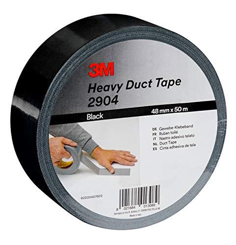 3M 2904 Cinta americana de uso general, 48 mm x 50 m, 1 unidad, Negro