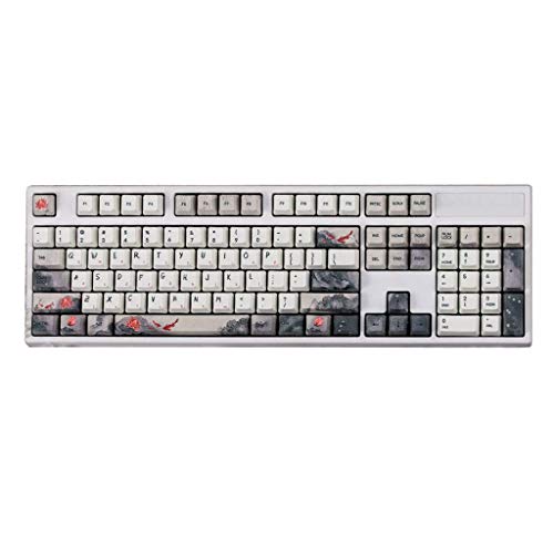 5 lados teñido sublimación 108 teclas OEM PBT Keycaps juego completo teclados mecánicos Teclas de tinta Koi Nobori Carp KeycapsSuit para amantes del juego regalos llaves perfil