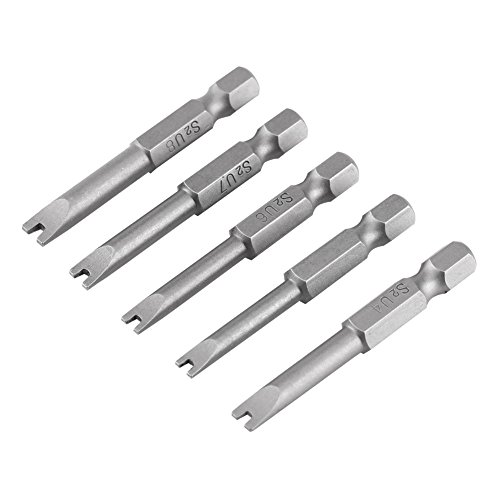 5Pcs 50 mm de Largo en Forma de U Destornillador Bits de Acero de Aleación 1/4"Hexagonal en Forma de U de Destornillador Magnético Bits Set