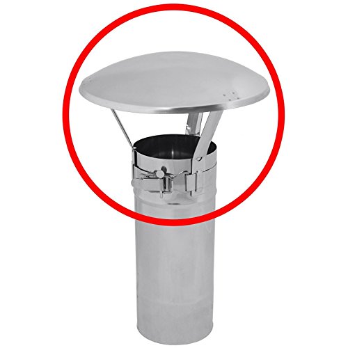 Acero inoxidable tubo de humos de la chimenea carenado protector contra la lluvia tapa protectora que termina 100-130mm