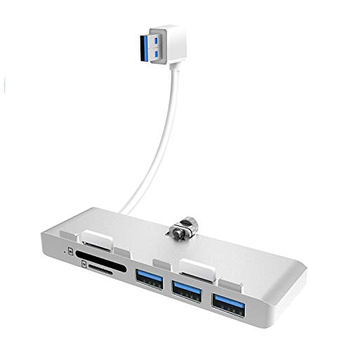 Alcey Hub USB 3.0 de 3 Puertos Ultrafino de Aluminio Premium con Lector de Tarjetas SD/TF Diseñado Exclusivamente para iMac Nuevos (Versión Actualizada)