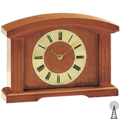 AMS Reloj de mesa 5138/9 Funk kirschbaumfarben lacado madera maciza Cristal Mineral