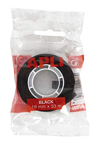 APLI 12276 - Cinta adhesiva negra (19 mm x 33 m)