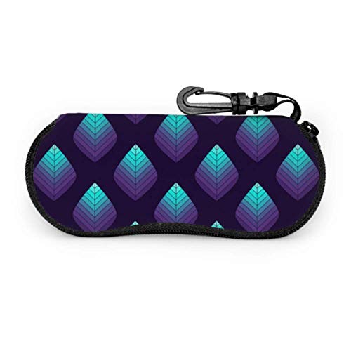 AQQA Funda de gafas para niños con geometría de flores antiguas, funda para gafas para mujer, funda blanda de neopreno portátil ligera con cremallera, estuche para gafas para niño