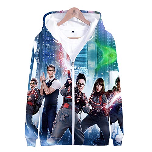 AQWD-Ghostbusters-Impresión 3D, Sudadera con Capucha Unisex De Manga Larga, Pulóver con Cremallera para Hombre, Sudadera Casual, Chaqueta Y Ropa para Niños Hoodies-E/L