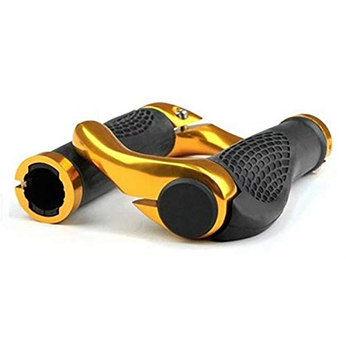 Arejábas de manillar de bicicleta, diseño ergonómico de caucho suave antideslizante, ciclismo Bike Bike Road Bike MTB BMX Bike Handlebar Agarra con cuernos de extremos de barras, cómodo,Oro