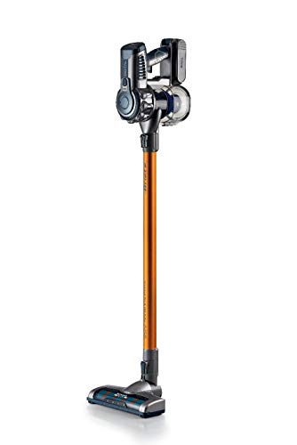 Ariete 2723 - Aspirador Escoba Motor Digital sin Cable 2 en 1 (22 V Litio, Motor Digital, indicador led, Triple filtración, Filtro hepa), Color Naranja Detalles Gris