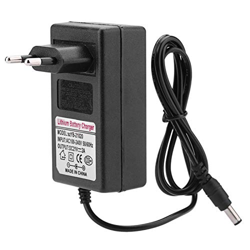 ASHATA Adaptador de Corriente del Cargador de batería de Iones de Litio, CA 100-240V CC 21V Adaptador de Fuente de alimentación de Carga Segura de 2A Cargador de batería de Iones de Litio(UE)