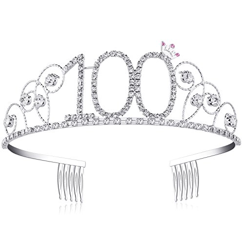 BABEYOND Tiara Cristal Cumpleaños Corona Cumpleaños Accesorios Princesa Feliz Cumpleaños 16/18/20/21/30/40/50/60/70/80/90/100