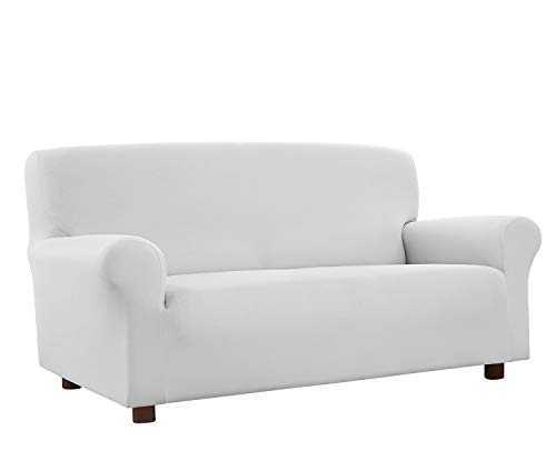 Banzaii Funda Sofa 3 Plazas Blanco – Elastica Antimanchas – Extensible de 150 a 200 cm - Made in Italy