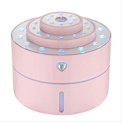 baowen Difusor De Aroma, Humidificador, Amortiguador De Aire, Carga USB con Batería De Litio, Lámpara De Noche Colorida De Diamante, SPA En Casa 110 * 90mm Rosado