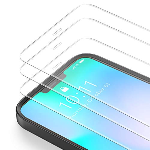 Bewahly Cristal Templado para iPhone 12 Pro MAX [3 Piezas], Ultra Fino Protector Pantalla con Marco de Instalación Fácil, 9H Dureza Vidrio Templado para iPhone 12 Pro MAX 6.7" (Transparente)