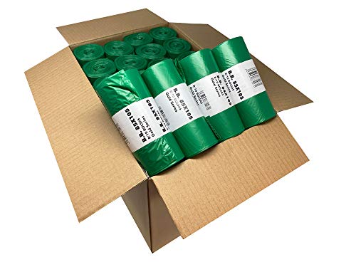 Bolsa de basura verde. Con capacidad de 100 litros para cubo de comunidad. 480 sacos de basura resistentes con termosellado. 10 uds por rollo. Caja 48 rollos.