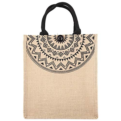 Bolso de Yute, Bolso de Yute Cuadrado, Bolso de Compras de Yute de Gran Capacidad, Resistente al Desgaste para Picnic de Compras(Medium)