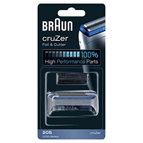 Braun 20S - Recambio para Afeitadora Eléctrica Hombre Cruzer, Láminas de Recambio con Portacuchillas, Color Plata